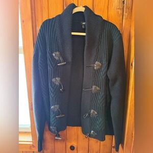 H&M Women's Sweater Jacket Black‎ & Green Size Xl